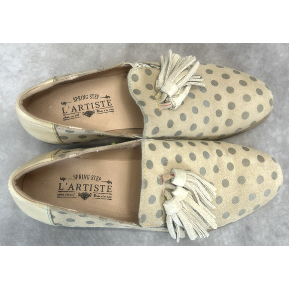 L'Artiste By Spring Step Klasik Women's Loafer 9 Tan Gray Leather Slip-On Shoes - Picture 7 of 10